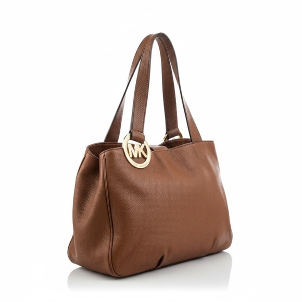 🤎 Michael Kors Large Fulton Pebbled Leather Shoulder Tote - My Favorite!